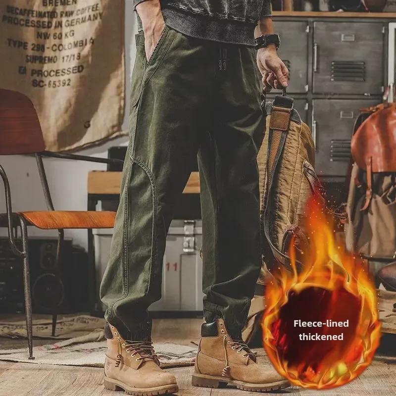 Men's Heavyweight Retro Winter Overalls - Loose, Thickened, Cuffed, Plus Velvet