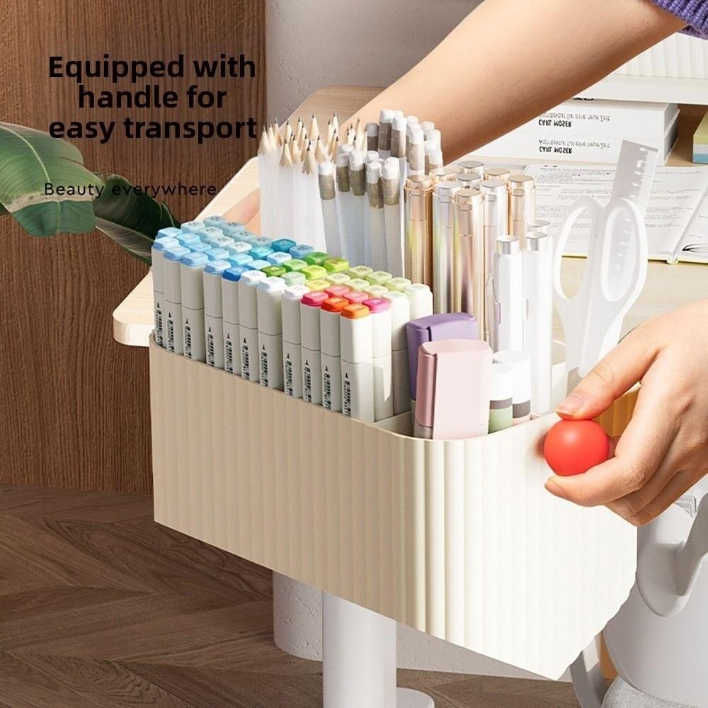 Beige Dopamine Storage Box Plastic Sorting Box Cute Storage Basket Cosmetics Storage