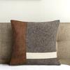 2pcs Faux Leather Pillow Cover 2 color Modern Patchwork Decorative Throw Pillowcase For Sofa Couch