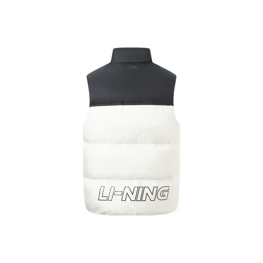 Li Ning Color Block Stand Collar Down Vest Unisex Vests Off-White AMRT047-1