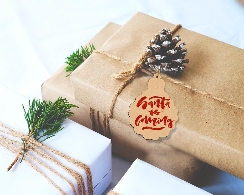 Inkdotpot Holzornament mit Löchern, 8,9 cm, unbehandelt, vorgebohrt, Naturholzscheiben zum Basteln, Holz-DIY-Weihnachtsornamente, Hängeseile, 40 Stück
