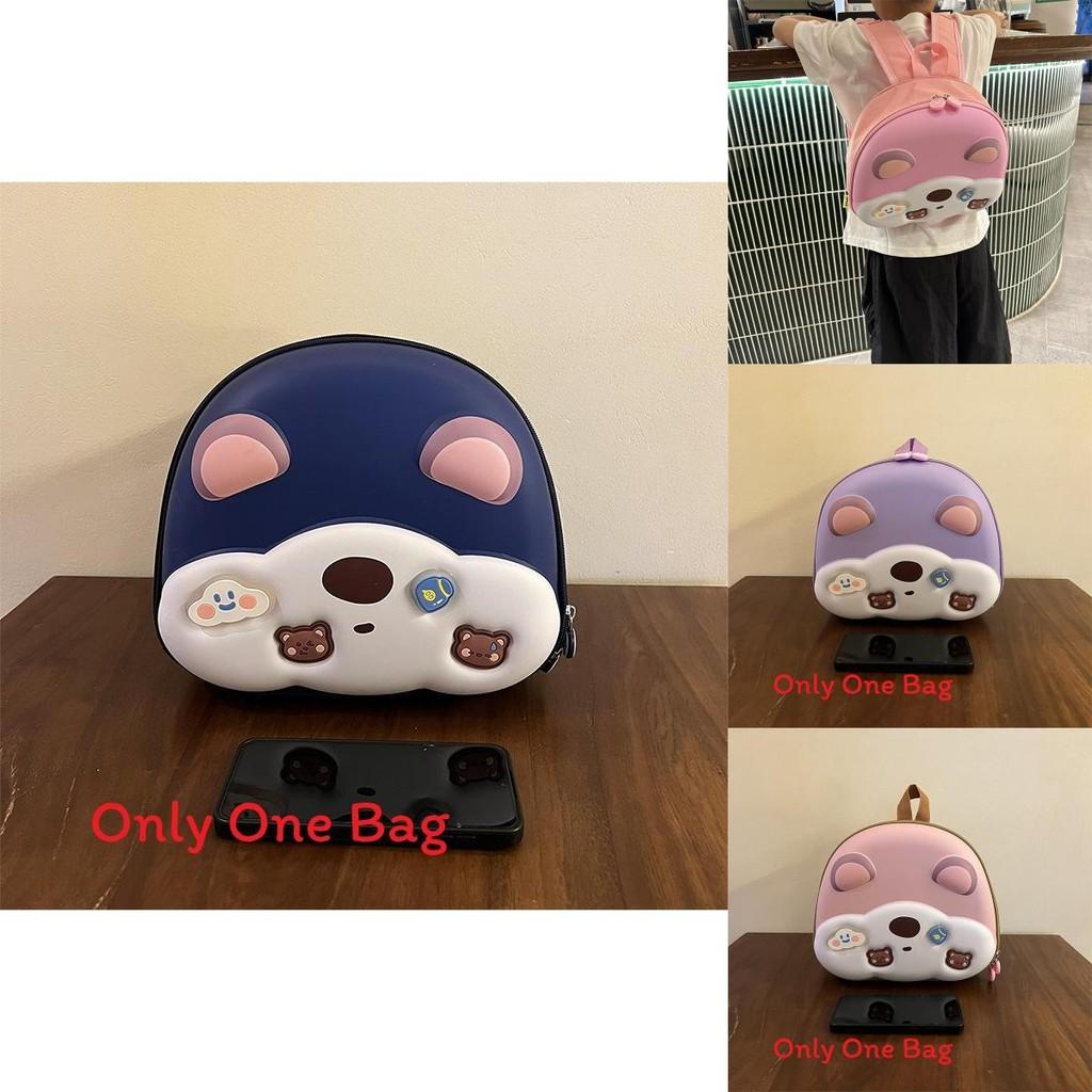Bear Animal Oxford Backpack For Preschool Kids With Curved Shoulder Straps For School Use