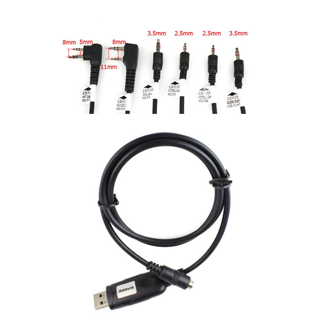 6 In 1 USB Programming Cable + CD For Baofeng ICOM Kenwood Motorola Yaesu Radio