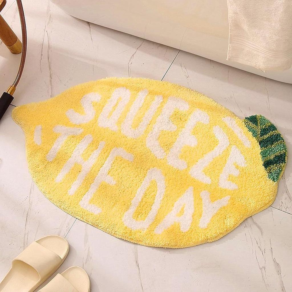 Cartoon Fruit Door Mats for Entrance Door Fluffy Plush Doormat Non Slip Water Absorbent Bathroom Carpet Rugs Hallway Floor Mats