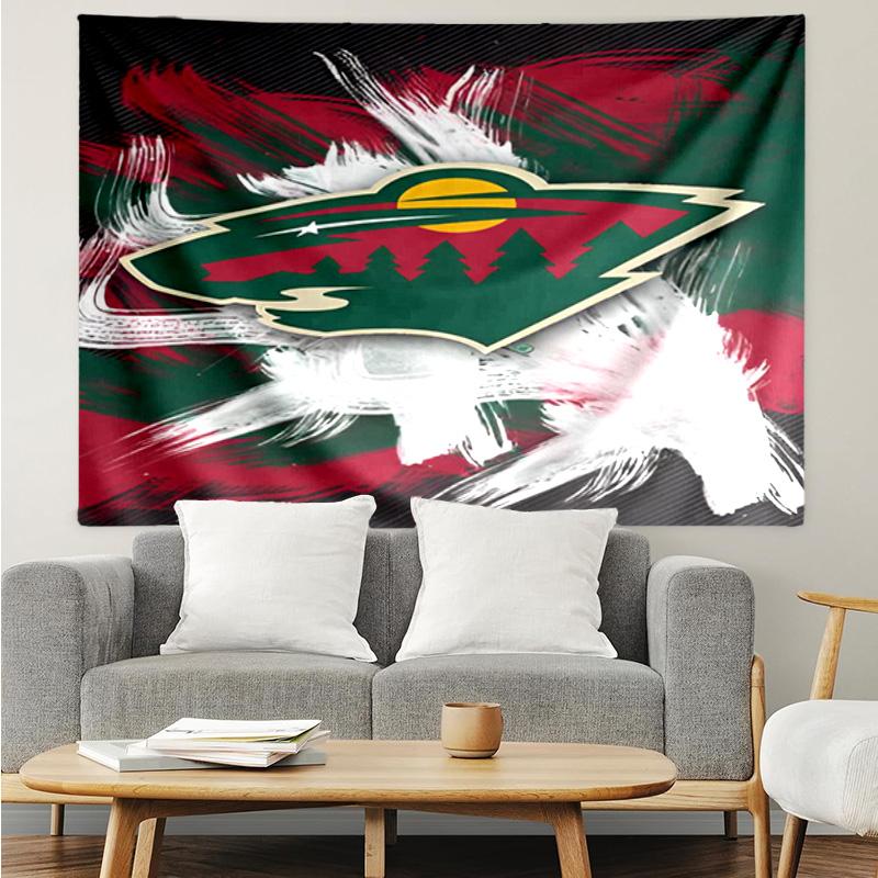 1PC Minnesota Hockey Team Tapestry Accessories Playroom Tapestry, for Bedroom,Livingroom, dormitory Room Wall Decor Fan Birthday Gifts