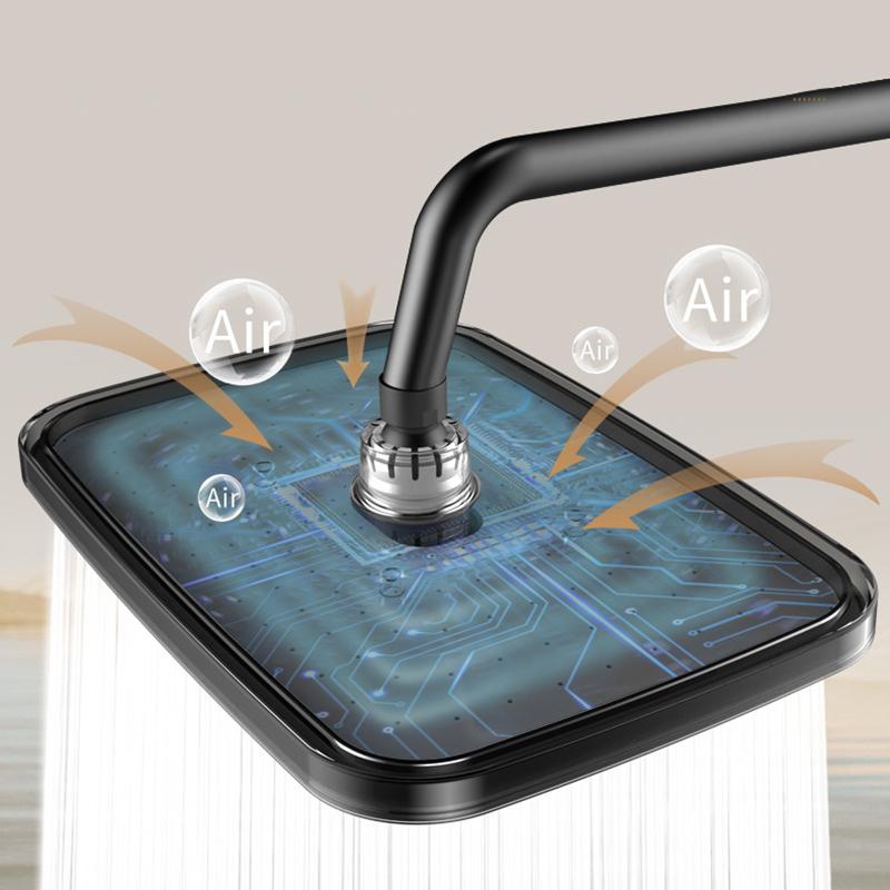 36cm Booster-Oberkopfbrause Großes Duschkopf-Set Quadratisch Dick Anti-Kalk Bad Haushalts-Duschkopf-Set