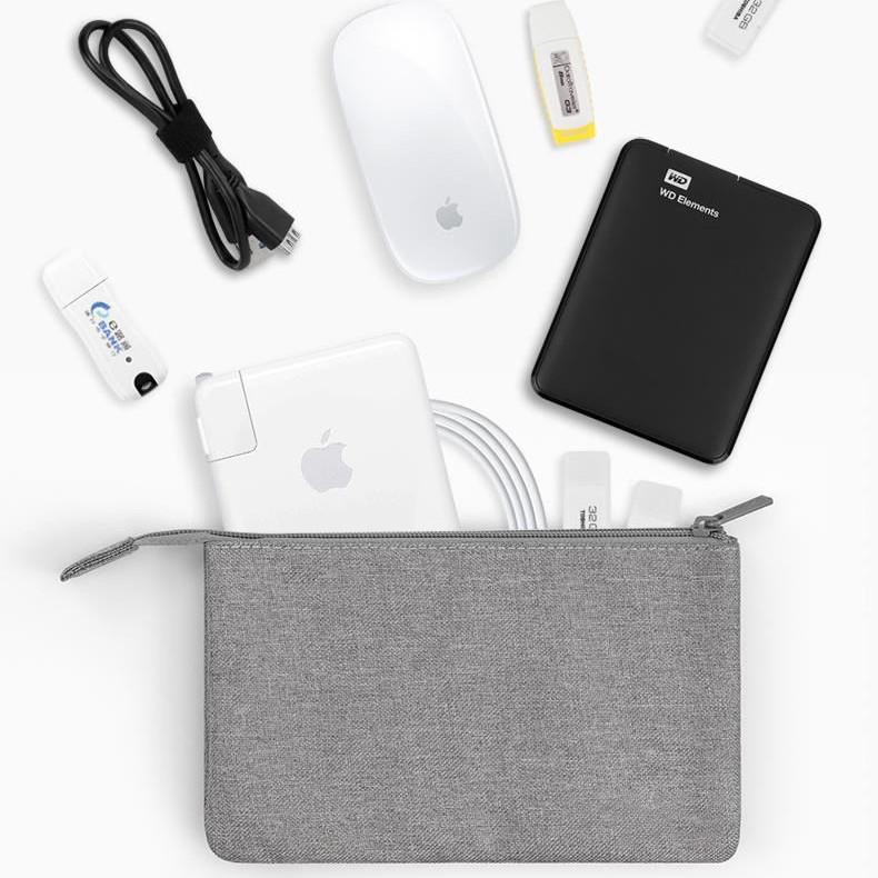 Multifunctional Double-Layer Storage Bag for Cables, Chargers, Hard Drives, and Bluetooth Devices