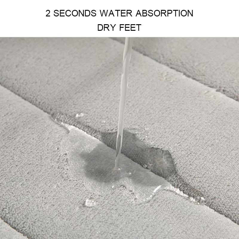 Home Badematte Korallenvlies Badezimmer Teppich Wasseraufnahme Rutschfester Memory Foam Saugfähiger waschbarer Teppich Toilettenbodenmatte # ww