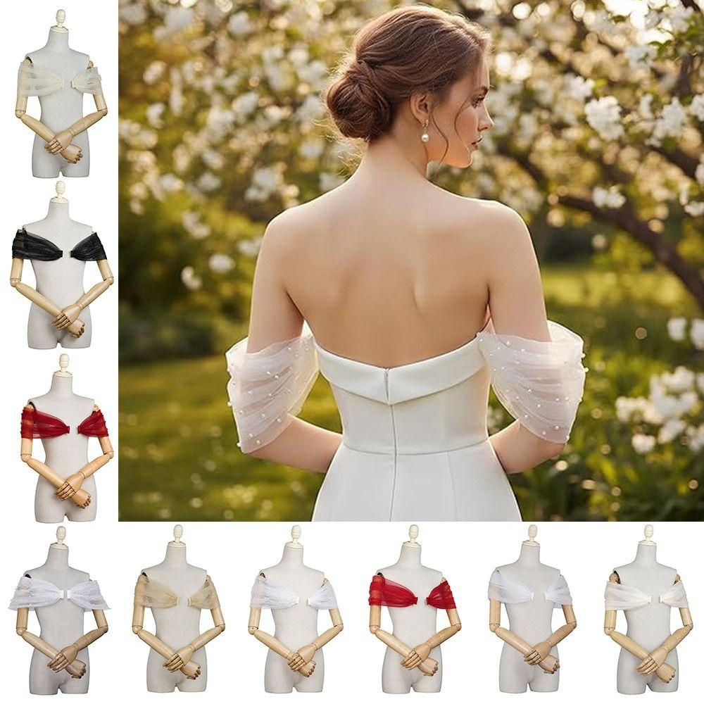 Elegant Detachable Sleeves Tulle Arm Covers Accessories Romantic Bridal Sleeves Bridal Party