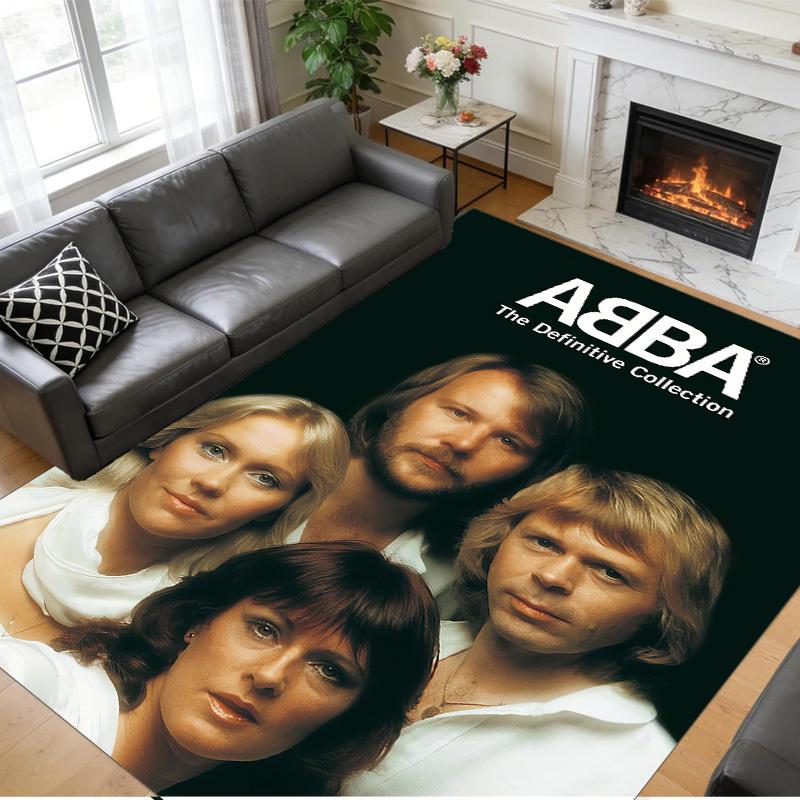 שטיח קטיפה קריסטל מודפס ABBA נגד?בגדי החלקה?שטיח רצפה עמיד לקישוט ביתי פנימי