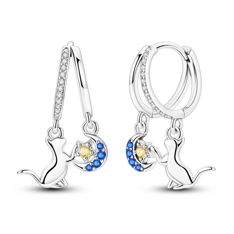 2025 New 925 Sterling copper Hoop Earrings Flowers Zircon Drop Earrings Stud For Woman Fine Birthday Wedding Party Zircon Gifts