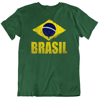 Brazílie Vlajka Fotbalový Tým sport fotbal šampioni zelené tričko Tričko Dárek Nové