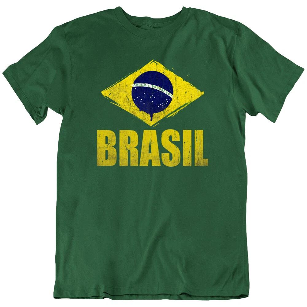Бразилия Флаг Футбольная Команда спорт футбол чемпионы зеленая Футболка Подарок Новый L