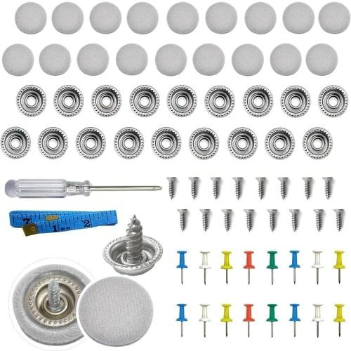 

65 Pieces Car Roof Rivets, Repair Buttons, Roof Rivets, Automotive Interior Headliner Cloth Fixing Screws, Repair Buckles, Caps, Roof Repair, with Ins