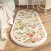 Alfombra Decorativa Dormitorio Estilo Francés Alfombras con Dibujo de Flores para Sala de Estar Alfombrilla Gruesa de Felpa para Mesita de Noche Alfombrilla Suave y Mullida para Vestidor