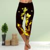 Pants Summer Short Leggings Cropped Skinny Trousers Plus Size Leggins Ladies Slim 3D Purple Butterfly Print Pants