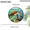 2D Flat Stained Glass Marine Themed Turtle Window Decoration, 7.87inches Colored Glass Plate with Chain, Charming Summer Sun Catcher Home Decor