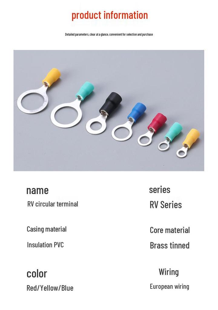 Flame Retardant Insulated Copper O-ring Terminal Lug