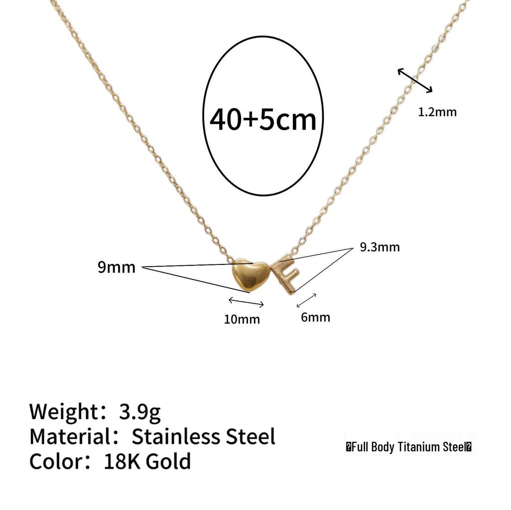 Herz Anhänger Halskette: 18K vergoldeter Edelstahl mit 26 englischen Buchstaben.