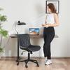 YOUTASTE Black Office Desk Work No Good for Your Height 16 Degree Front and 360 Degree PU Office Chair with Easy To 5 Year Black Chair, Chair, Study,