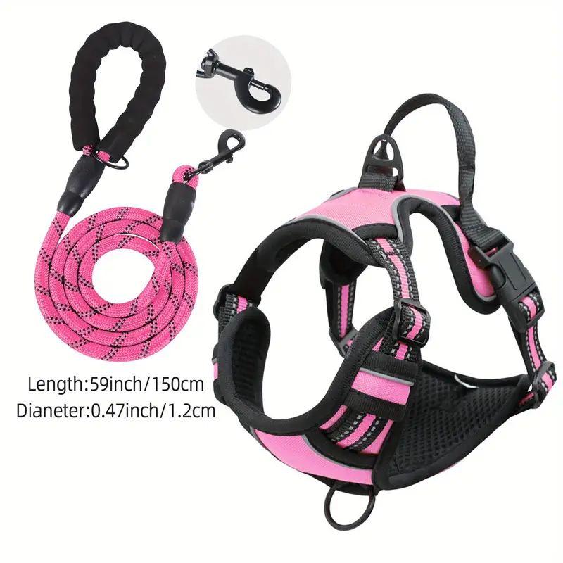 Service Dog Harness Front Clip Heavy Duty Reflective Easy Control Handle For Large Dog Walking Easy To Control For Small Medium