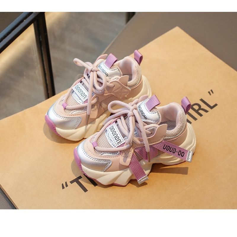 Girls Thick Sole Casual Sports Sneakers Breathable Mesh Kids Running Shoes 26 фиолетовый