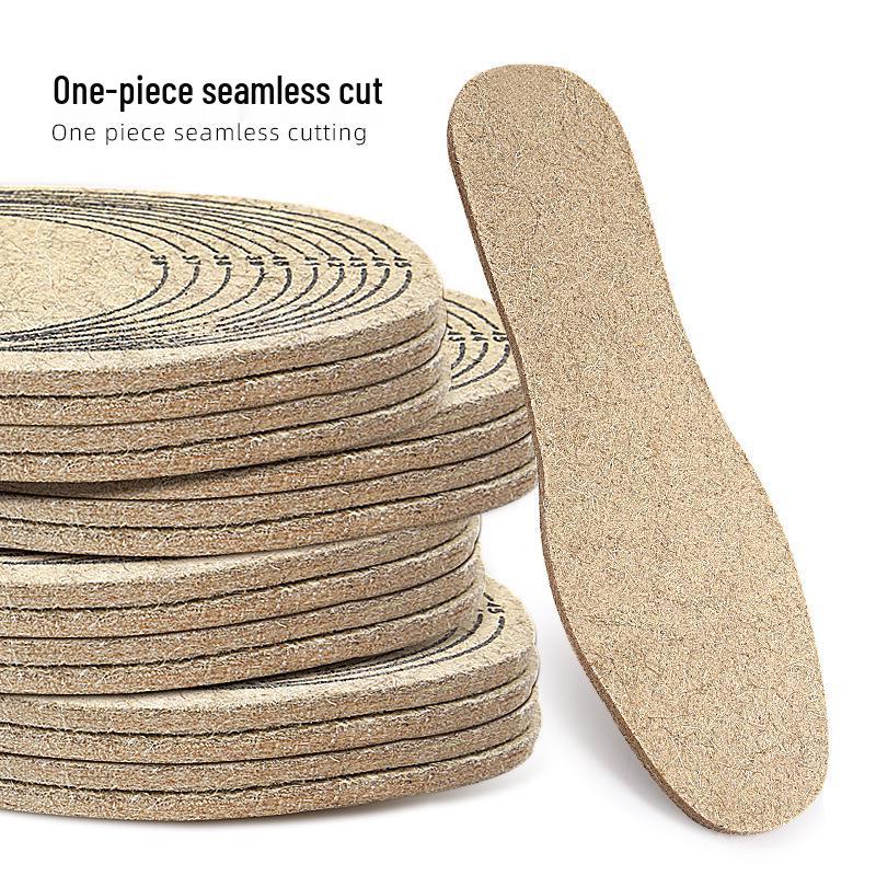 Fall/Winter Wool Felt Insoles: Thick, Warm, Shock-Absorbing, Pressure-Relieving, Multi-Size, Customizable for Sports Shoes.