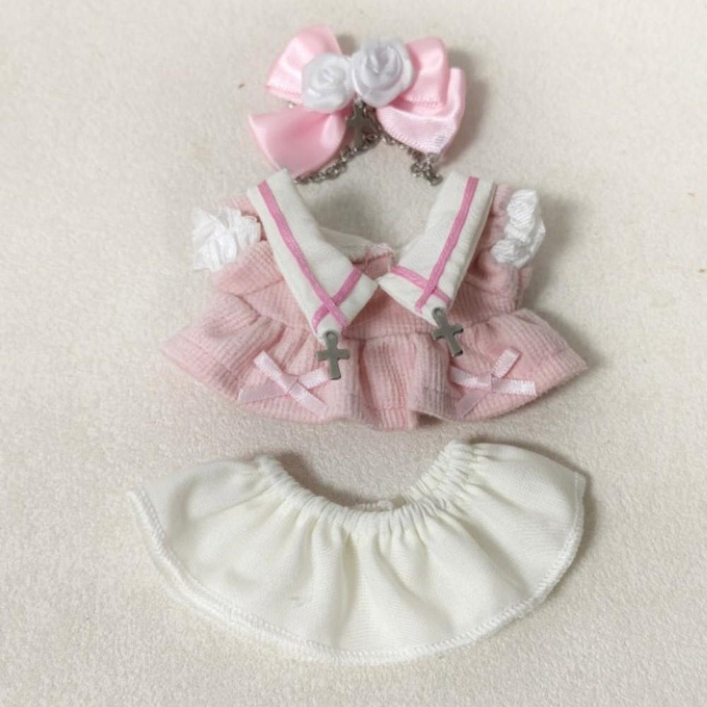 Bow Hair Clip Doll Clothes Outfit Flower Doll Dress Up Set  Children's Gift