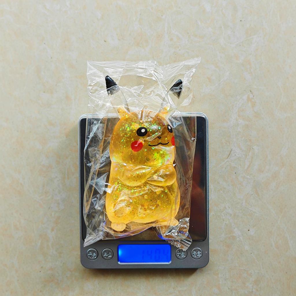 12Pcs/Full Case Tpr Maltose-Filled Glitter Pikachu Squishy Toy, Slow Rising Stress Relief Decompression Fidget Blind Box