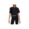Nike Printed Letter Short Dry-Fit Round Neck Short Sleeve Drop Shoulder T-Shirt Women T-Shirt Black FV4299-010