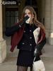 Women's New Fall Winter High-End Crew Neck Small Cardigan Style Short Jacket Fashion Versatile Oversized Check Blazer