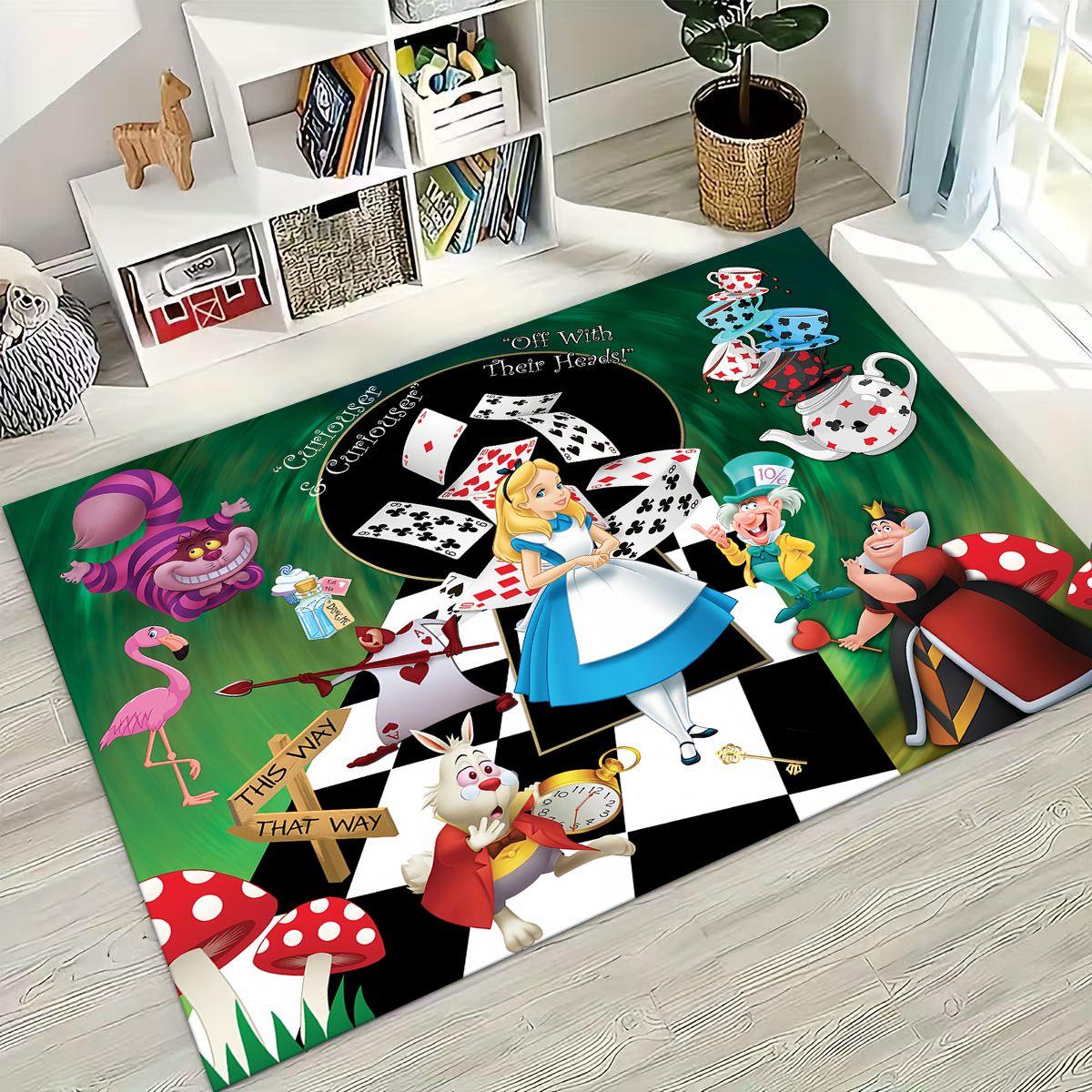 

Dream Cheshire Cat Alice in Wonderland Cartoon Rug for Bedroom Living Room Sofa Home Doormat Decor, Large Kid Non-slip Floor Mat 40x60cm( 15x23in )