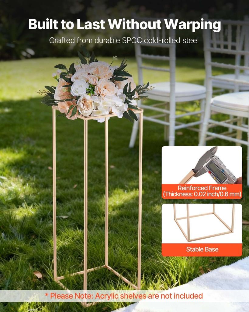 Wedding Flower Stand, 10PCS 80cm Column Flower Stand, Floral Stands with Hidden Screw, Rectangular Cubic Floral Display Rack for Wedding, Party,