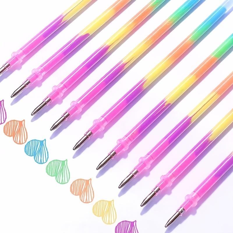Multi-color Gel Refill Highlighter New Student Painting DIY Multi-color Rainbow Refill Highlighter Gel Pen 10pcs
