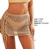 Beach Skirt Solid Color Drawstring Sexy Hollow Out Hight Waist Summer Skirt Holiday Clothes