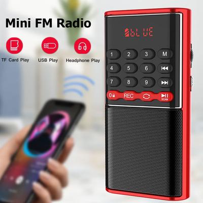Mini FM Radio Portable Bluetooth Speaker MP3 Music Player with Digital Display Support TF Card USB Earphone Play