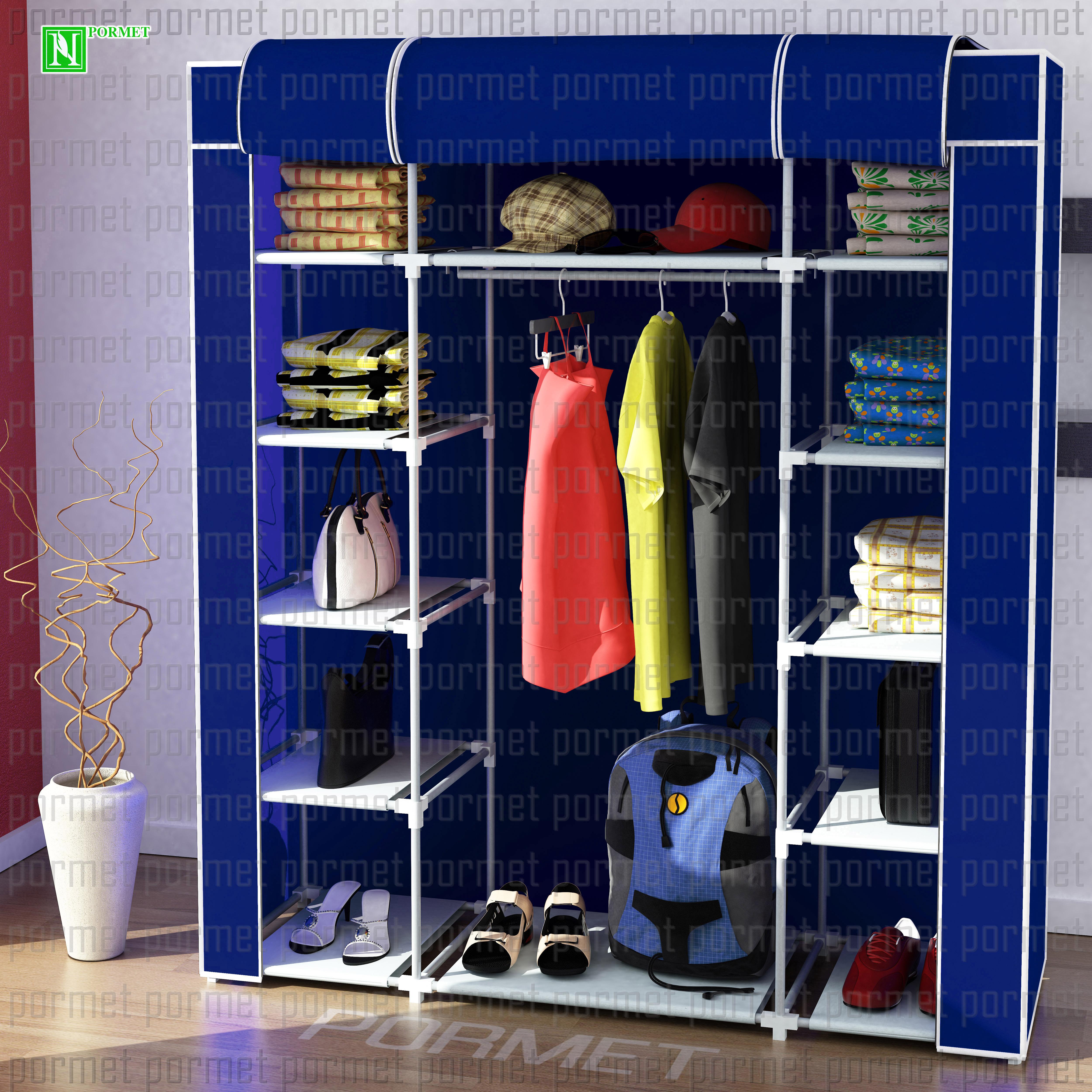 

SAX BLUE Цветной тканевый шкаф Шкаф складной тканевый 160x45x130 см