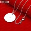Stylish Simple Disc Necklace In 925 Sterling Silver - Beautiful Wedding Jewelry