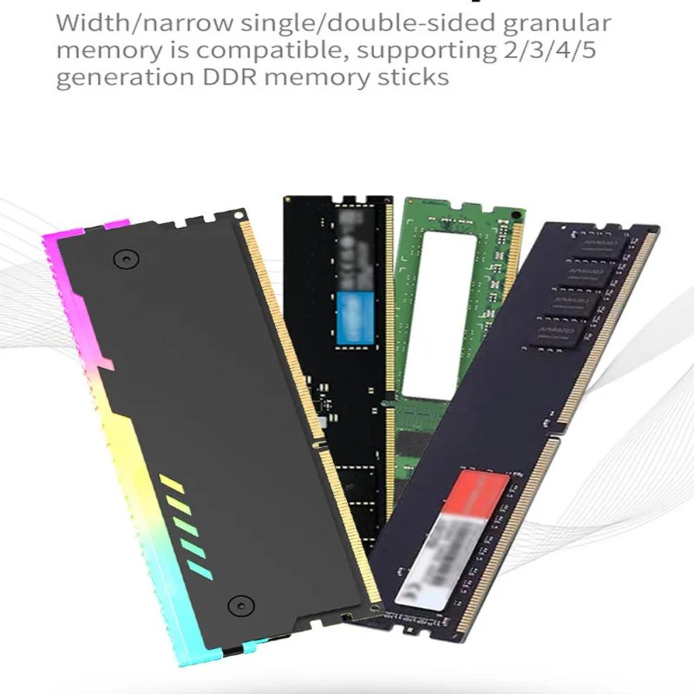 5V 3PIN ARGB RAM Heatsink RM‑1 Memory Cooling Vest with Thermal Silicone Pad for Desktop PC DDR2 DDR3 DDR4 DDR5 Memory Radiator