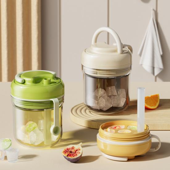 Ice Cube Mold Easy Release One-Click Food Grade Safe No Odor Three-in-One Ice Cup Sealed Leak-Proof Ice Making Drinking Cup