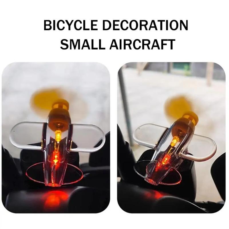 Motorcycle Car LED Multi-Color Wind-Driven Rotating Airplane Light, Fit for Auto Bike Bicycle Decor Night Riding Accessories