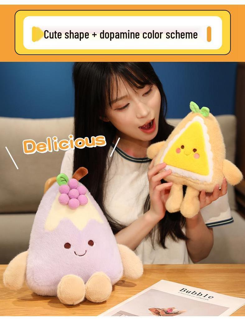 Plush Dessert Doll: Strawberry, Grape & Mango Cake Toy - Perfect Birthday Gift