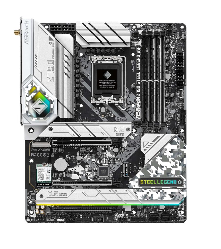ASRock Motherboard Z790 Steel Legend WiFi Compatible with Intel 12th and 13th Generation CPU Z790 Chipset DDR5 ATX Motherboard Authorized Distributor