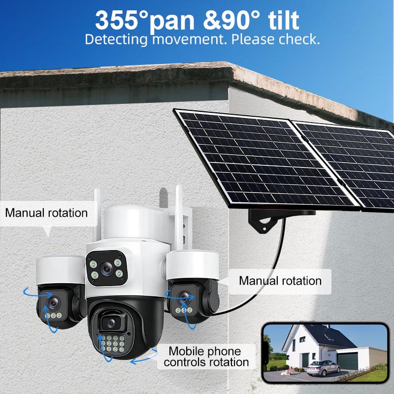 20MP 4G Ultra-Clear Solar Wireless Camera with Four Lenses for Home & Outdoor Use