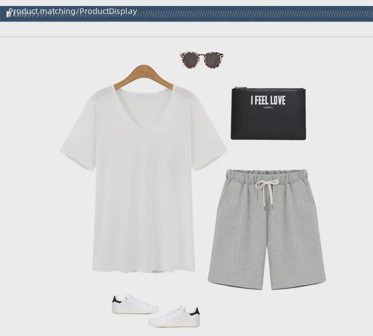 Damen High Waist Einfarbig Lässige Sporthose, Übergröße, Fünf-Punkt-Länge, Kordelzug, Slim Fit