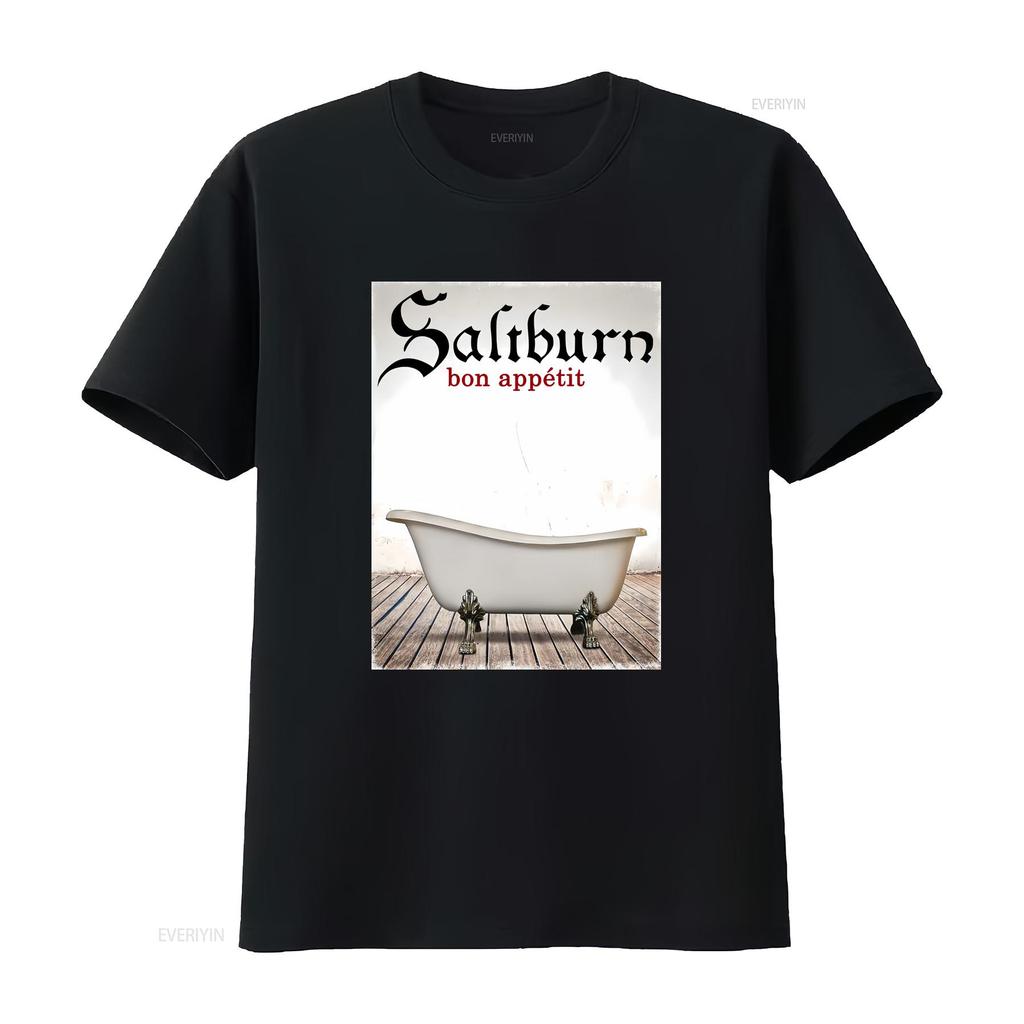Saltburn 'Bon Appétit' T Shirt vintage Washed Slightly Casual Breathable Soft Versatile Stretched fashion graphic