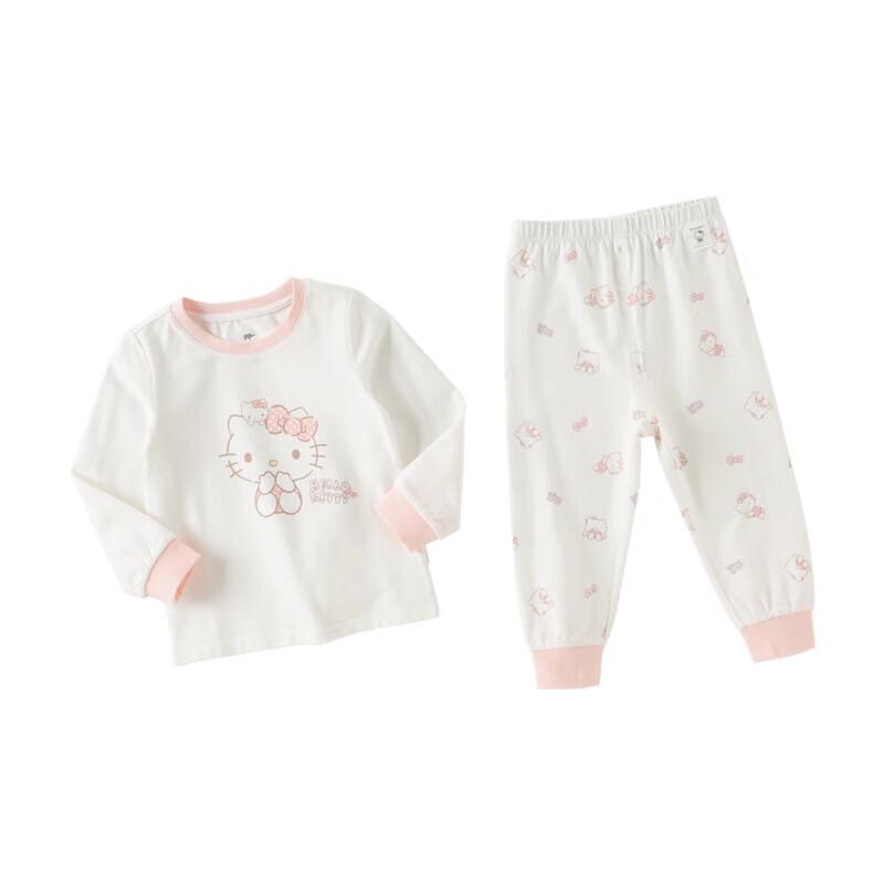DAVE & BELLA Hello Kitty Girls' Thermal Pajama Set