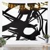Stripes Wall Art Dark Black And White Tapestry For Kids Boys Girls Teens Room Decor Abstract Hanging Blanket Medium Geometric