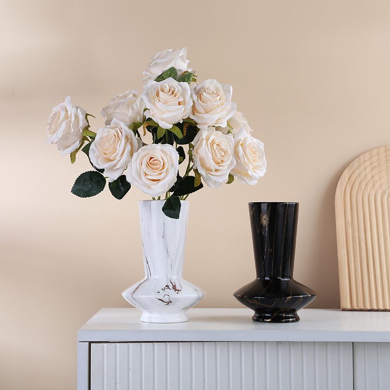 Modern Wabi-Sabi Marble Vase - Minimalist Decor for Home or Hotel