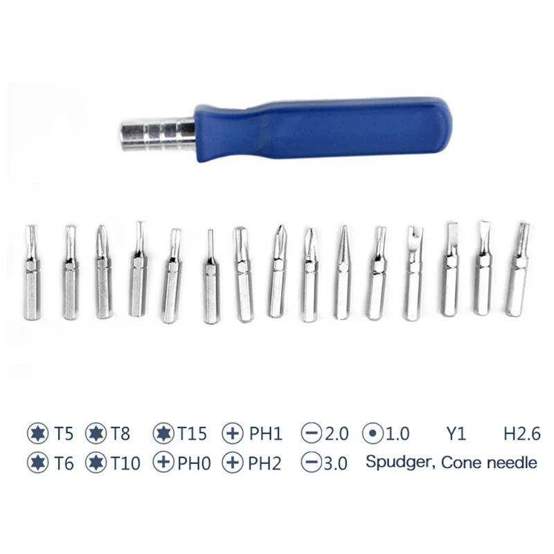 16 In 1 Set Mini Precision Magnetic Screwdriver Bit Torx Multi-function Hand Screwdriver Set Repair Tools